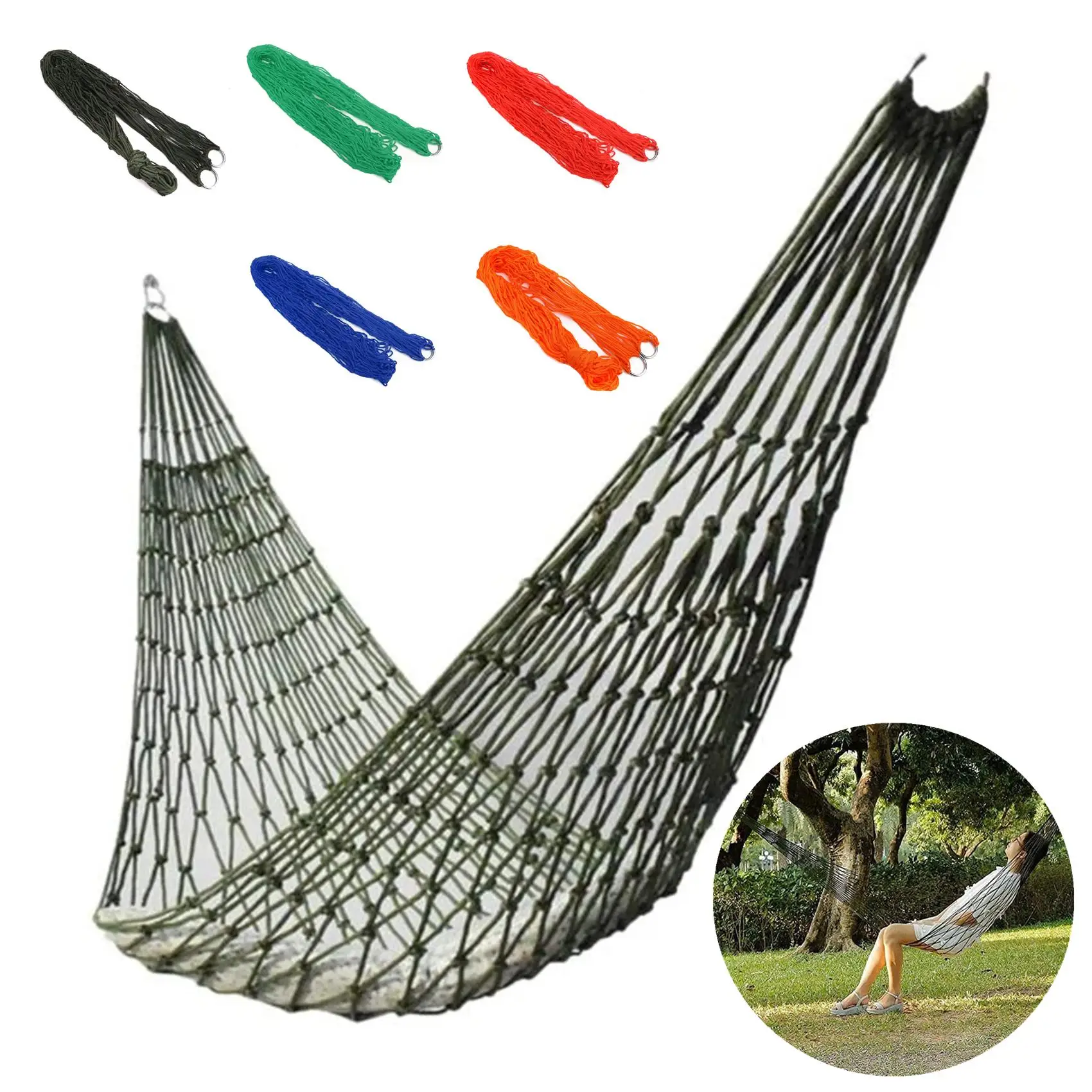 Outdoor Camping Hammock Chair - Hamaca portátil de cuerda de nailon