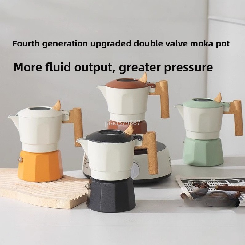 Camp Percolator Coffee - Cafetera Moka de aluminio con válvula,