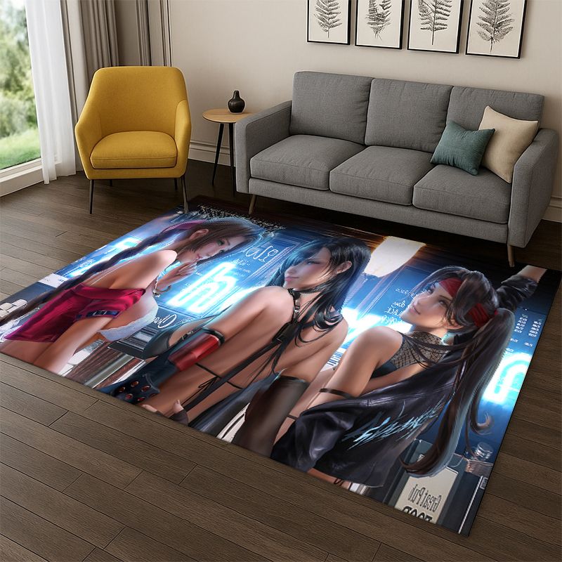 Outdoor Camping Anime - Alfombra de dibujos animados con diseño