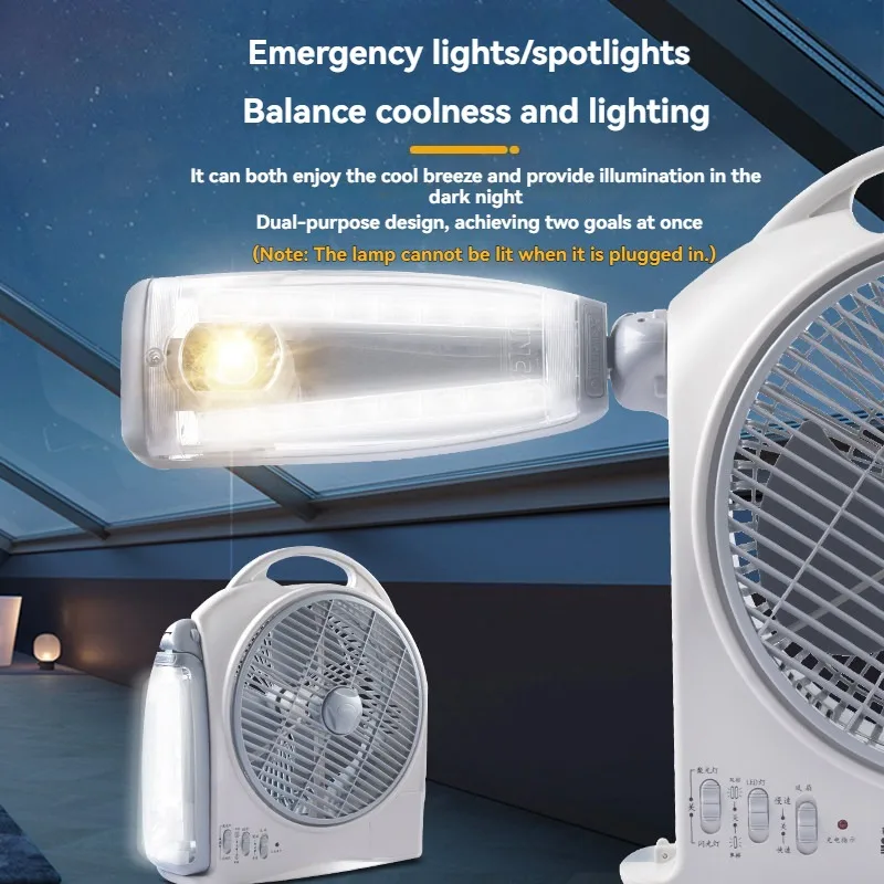 Outdoor Camping Fans - Ventilador Eléctrico Portátil de 10 Pulgadas,
