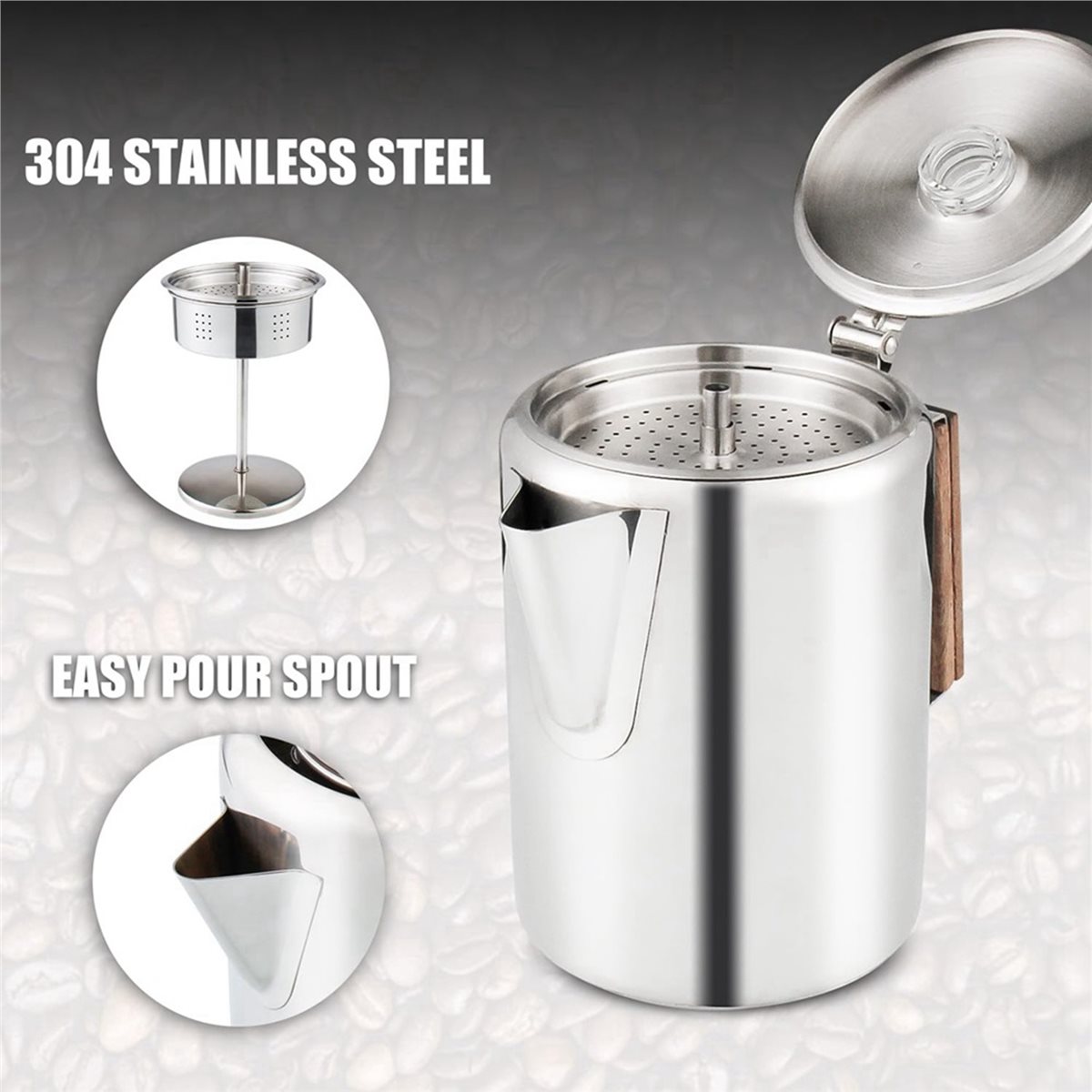 Camp Percolator Coffee - Cafetera Percoladora Compatible con Estufas para