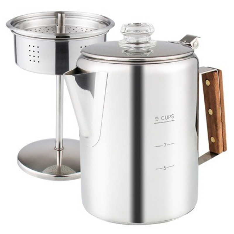 Camp Percolator Coffee - Cafetera de Acero Inoxidable de 6,