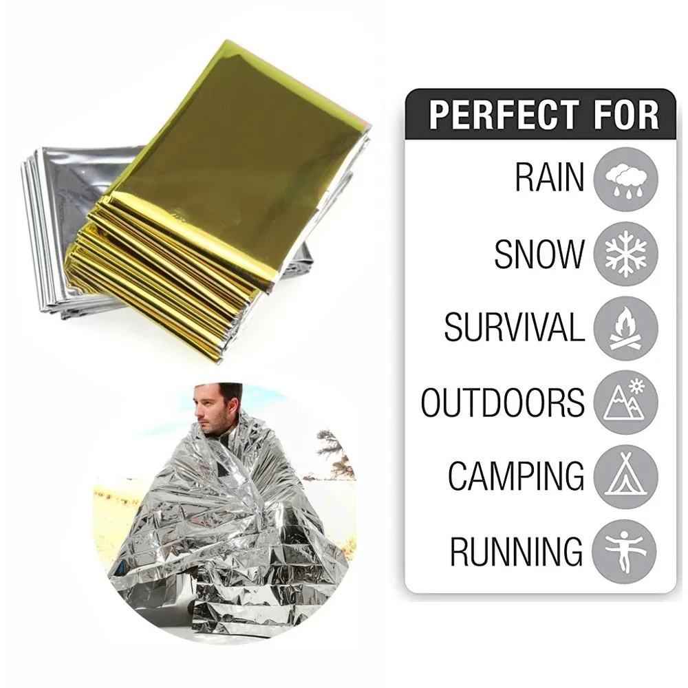Outdoor Camping Rugs - Manta térmica de emergencia plegable, impermeable,
