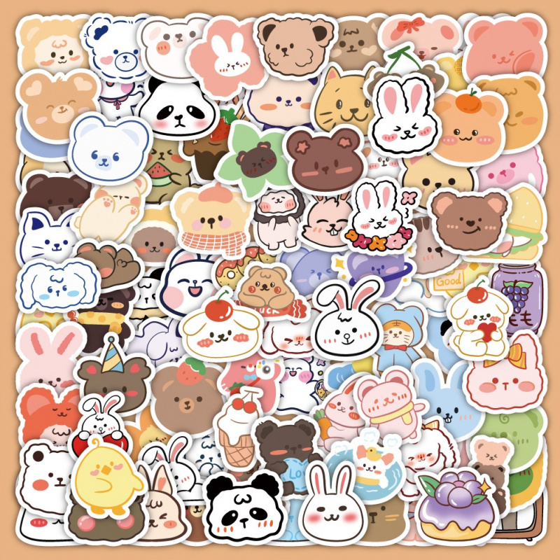 100 unids Oso Lindo Pegatinas  - Bear Canister reseña y precio