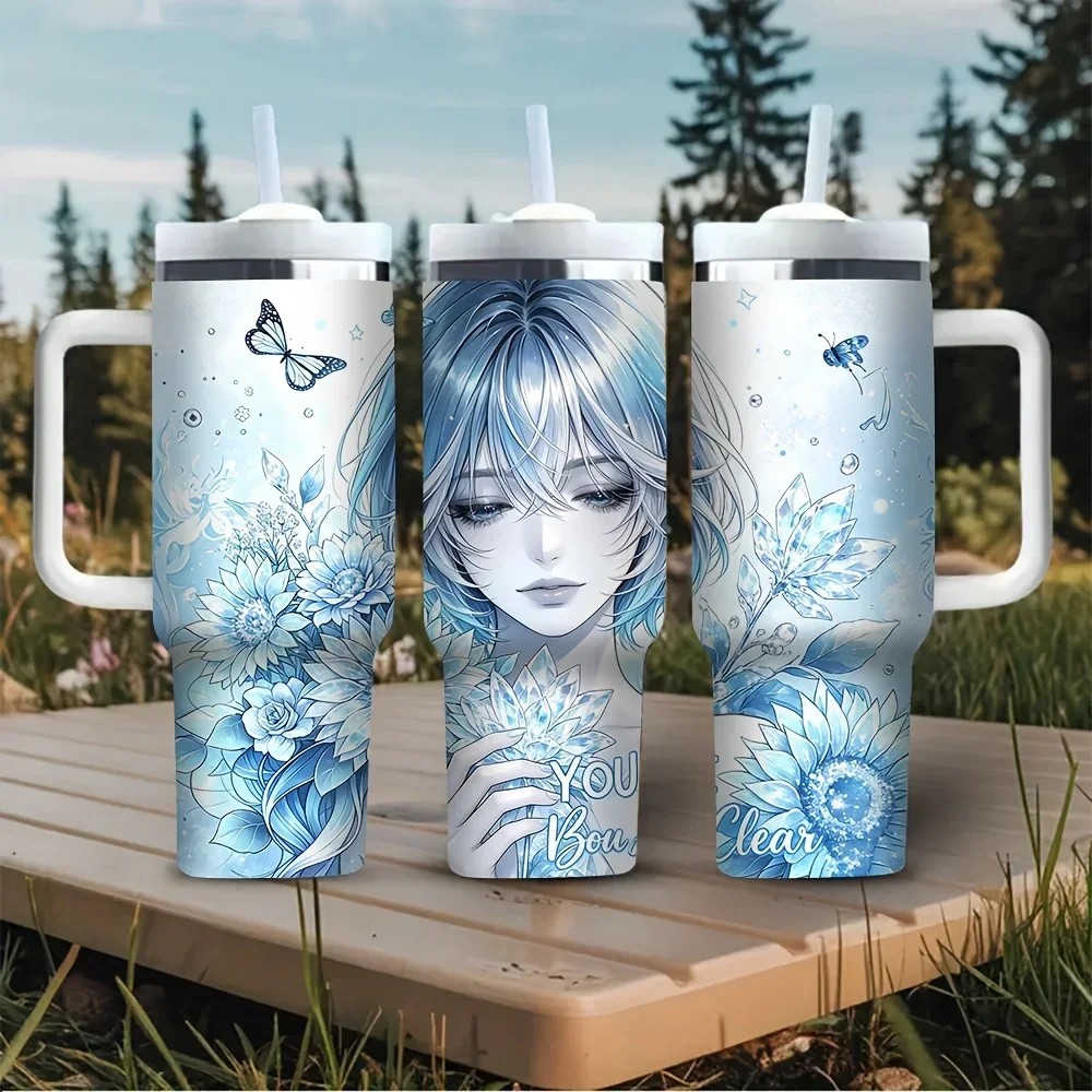 Vaso de 40 oz con asa, estampa - Outdoor Camping Anime reseña y precio