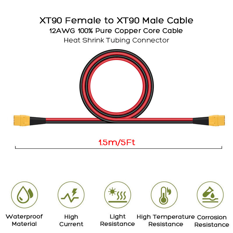 Cable XT90 Macho a XT90 Hembra - Portable Power Station reseña y precio