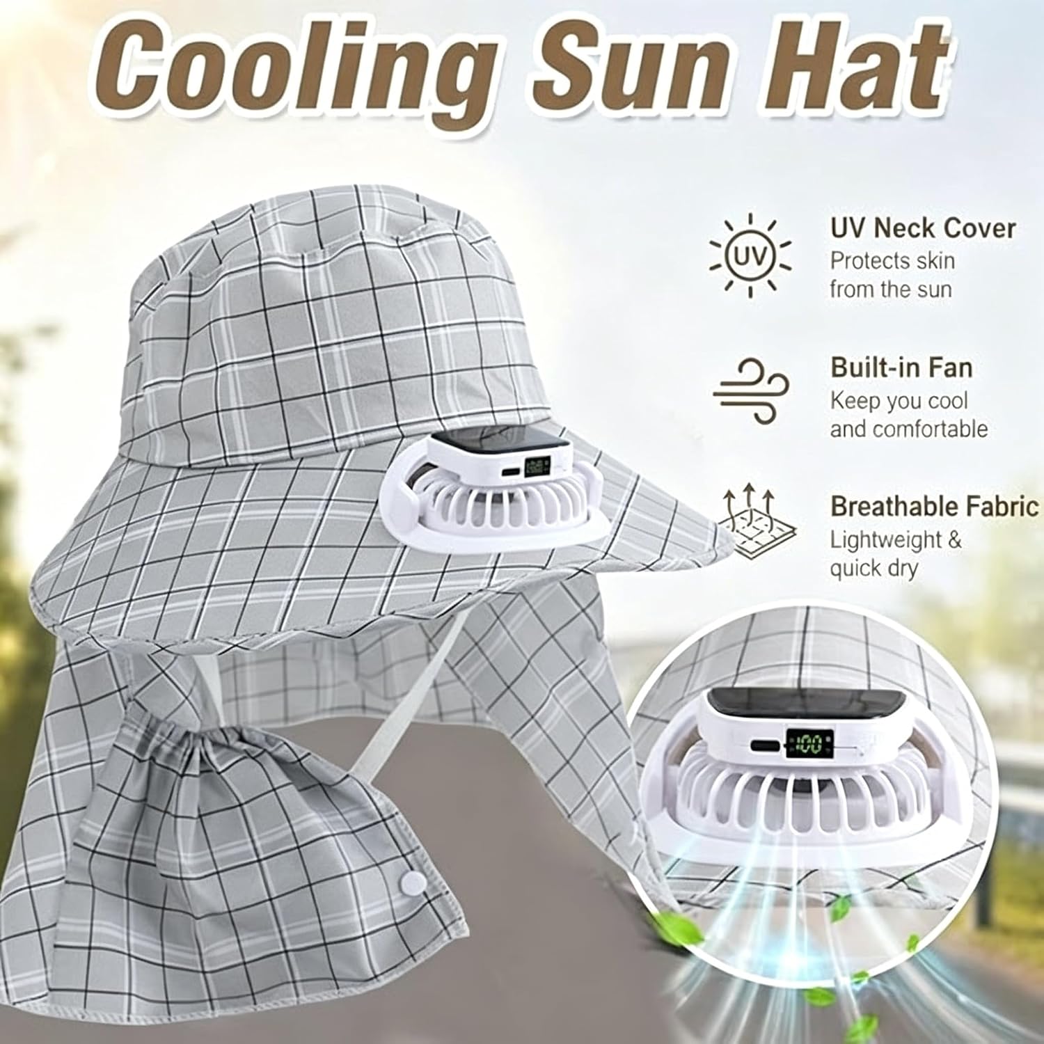1PC Sombrero con Ventilador de - Outdoor Camping Fans reseña y precio