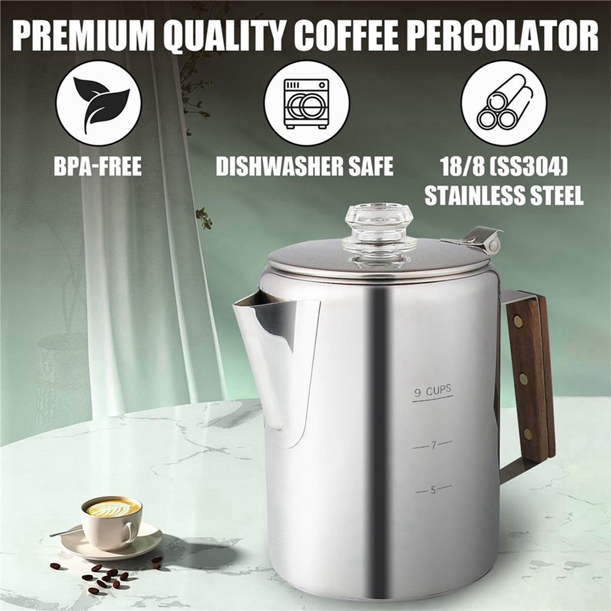 Cafetera Percoladora Compatibl - Camp Percolator Coffee reseña y precio