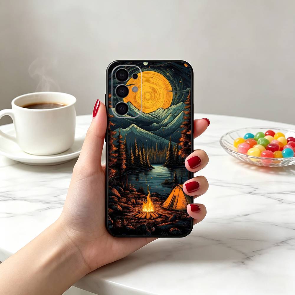 Funda de Silicona Suave Negra  - Outdoor Camping Anime reseña y precio
