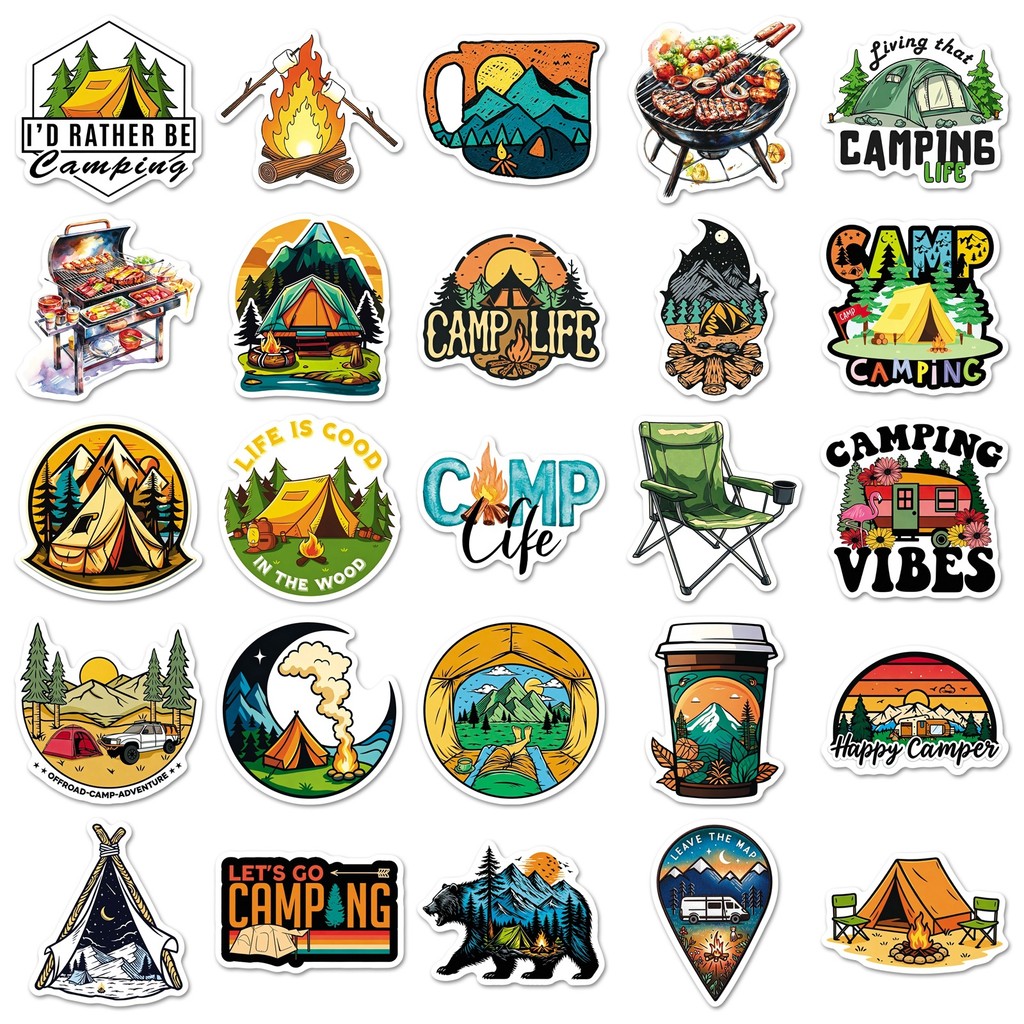 50 Hojas de Adhesivos Impermea - Outdoor Camping Anime reseña y precio