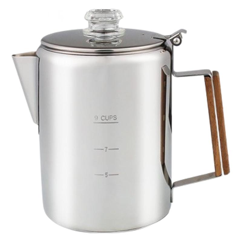 Cafetera de acero inoxidable d - Camp Percolator Coffee reseña y precio